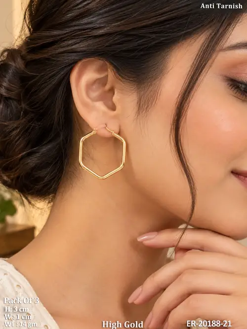 Elegant Hexagon Hoop Earrings for Women