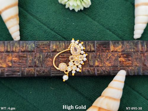 Ethnic Floral Motif Antique Nath Pearl Hanging