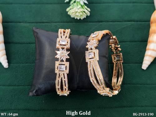 Square Stone-Studded Bangles for Women Set of 2
