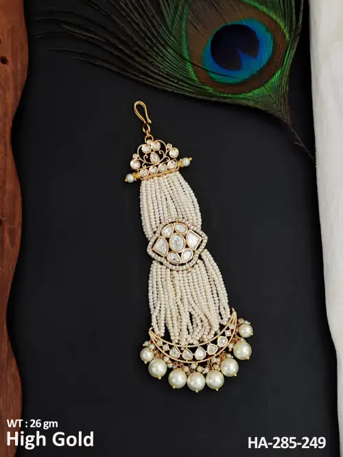 Unique Designer High Gold Polish Full Stone  Hair Accessories Pasa 