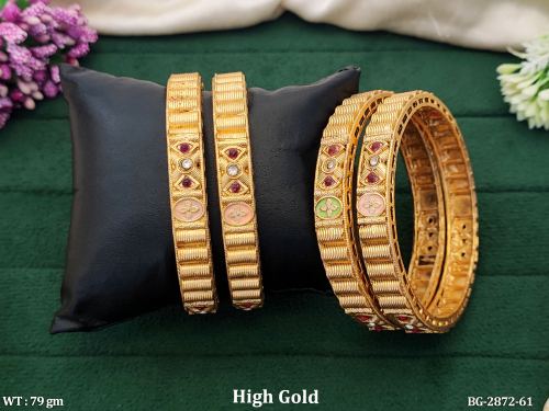 Classic Antique Bangle Set with Stone Work