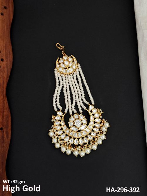 Kundan Jewellery High Gold Polish Fancy Hair Accessories  