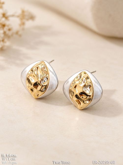 Two-Tone Finish Earrings for Women, photo 2 of 2