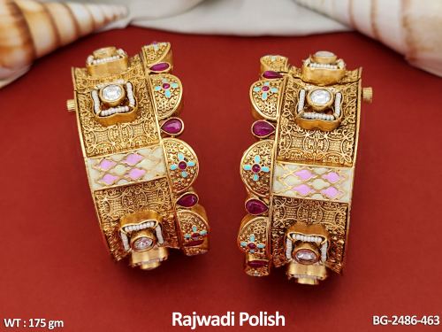 Bangle Set with Stone Work in Rajwadi Finish