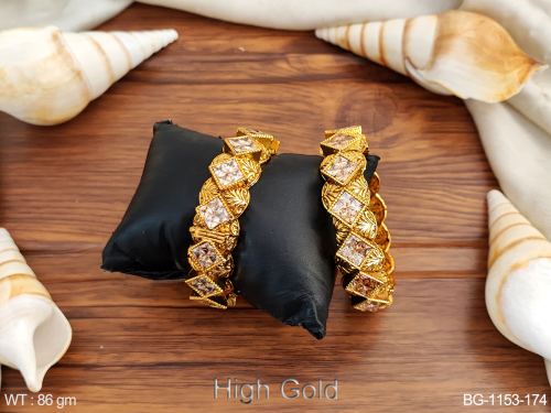 Square Stone-Studded Bangles for Women