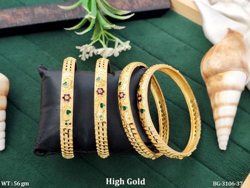 Antique Stone-Studded Bangle Set, photo 2 of 3