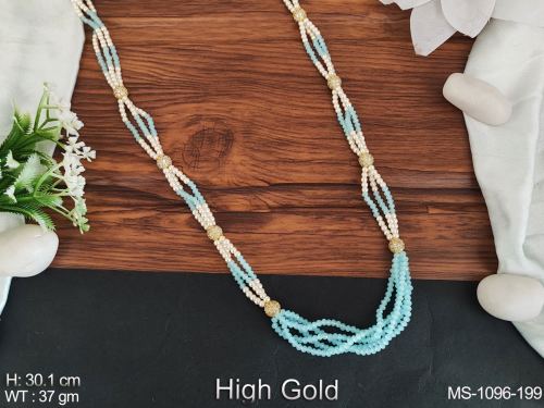 Party Wear Antique Mala with Beads in Feroza, photo 2 of 15