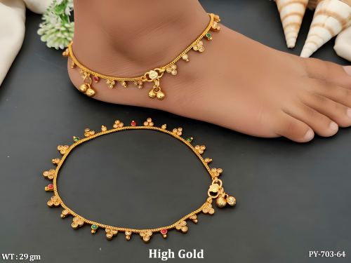 Traditional Antique Designer Payal with Hanging Drops