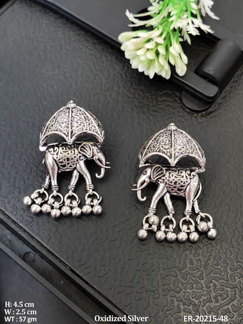 Elephant Stone-Studded Earrings for Women, photo 2 of 2