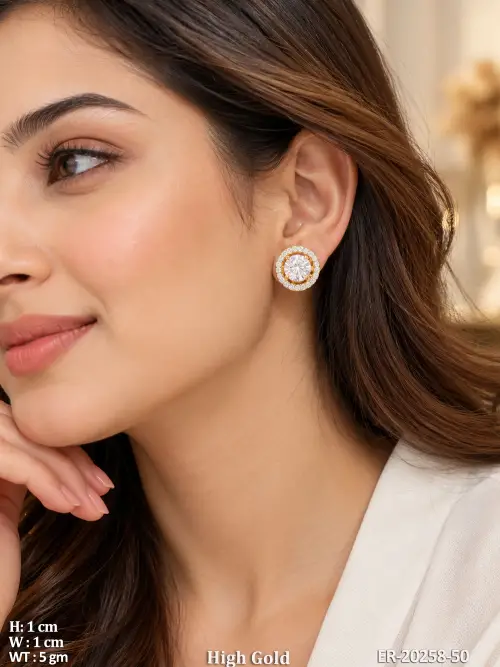 Stone-Studded Stud Earrings for Women