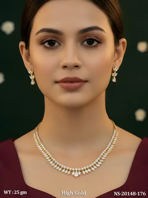 Leaf AD Necklace Set for Women