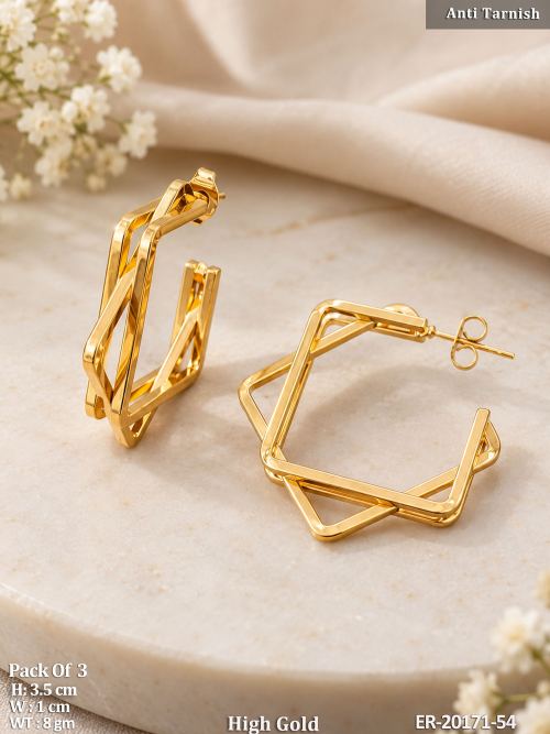 Geometric Hoop Earrings for Women, photo 2 of 3