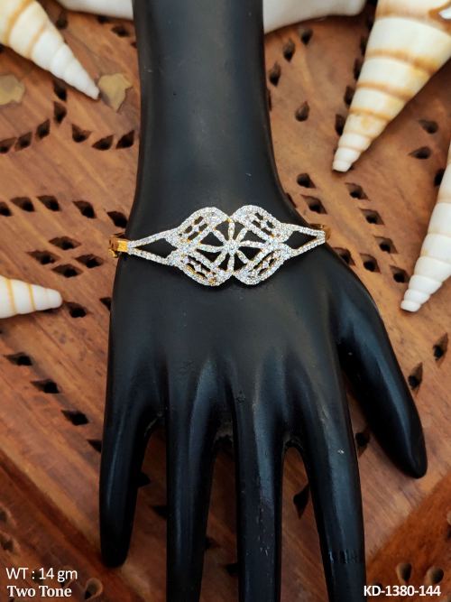 Beautiful Design Two Tone Polish Full Stone Kada 