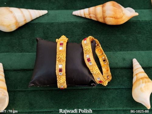 Rajwadi Finish South Indian Bangles for Women Set of 2