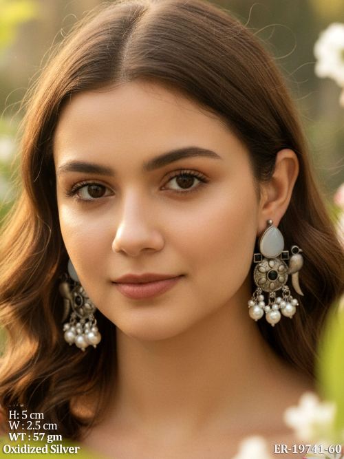 Daily Wear Traditional Earrings with Stone Work, photo 2 of 3