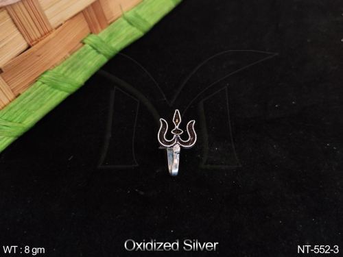South Indian Nath Nose Ring in Oxidised Finish
