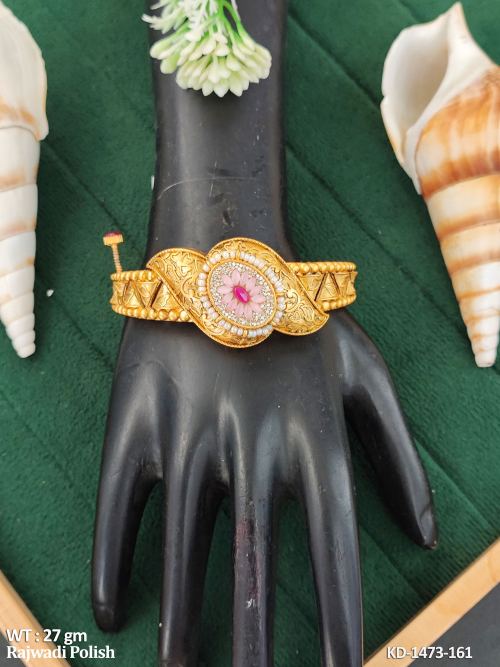 Designer Antique Rajwadi Polish Adjustable Kada