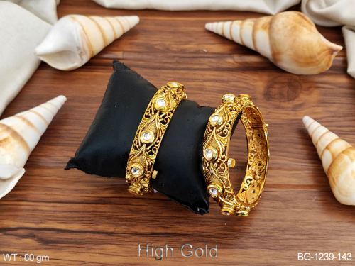 Antique Leaf Bangles Set of 2
