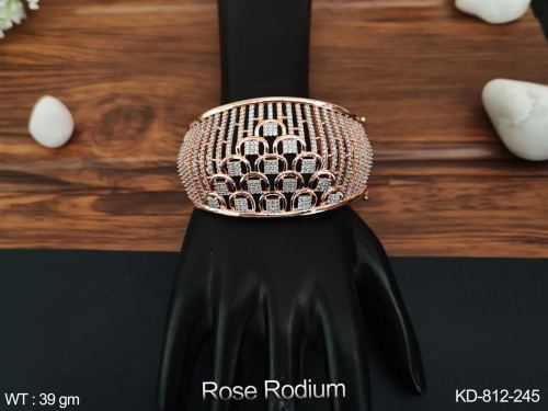 Rose Finish CZ Kada for Women
