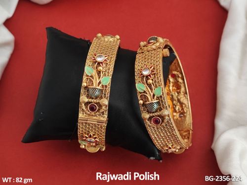 Classic Rajwadi Finish Bangle Set for Women