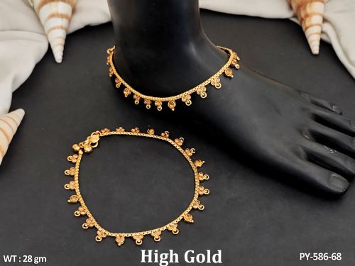 Antique Jewellery Beautiful High Gold Polish Antique Payal Set 