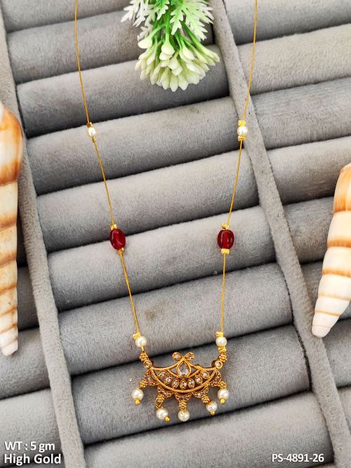 Premium High Gold Pearl Drop Invisible Pendant