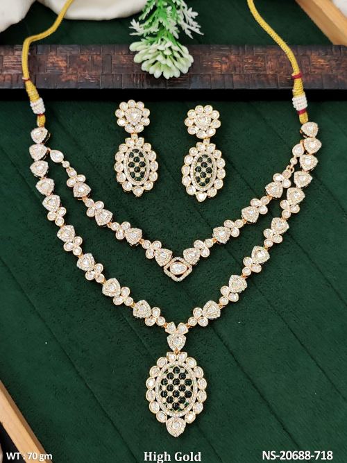Kundan Jewellery Set for Women in Green, photo 2 of 3