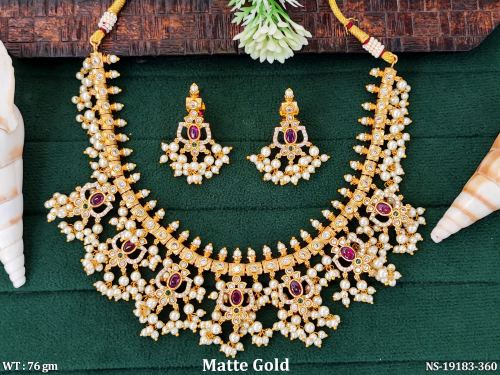Wedding Wear Matte Finish Necklace Set for Women