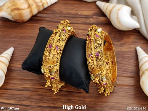 Minimal Stone-Studded Bangles Set of 2