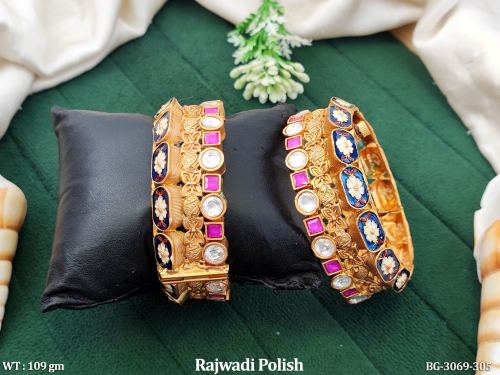 Bridal Rajwadi Finish Bangles for Women Set of 2