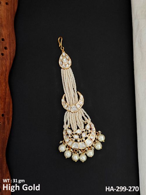 Kundan Jewellery High Gold Polish Fancy Style Hair Accessories  
