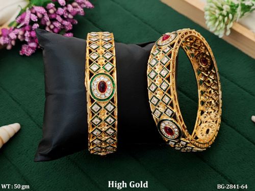 Graceful Stone-Studded Bangles for Women Set of 2