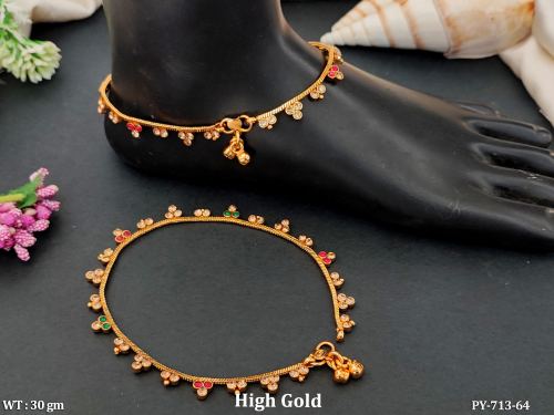 Ethnic High Gold Finish Lightweight Designer Payal