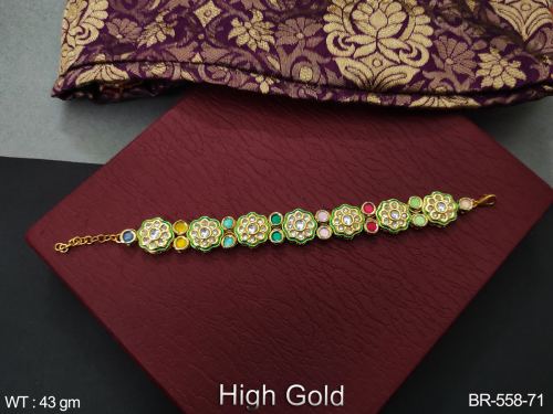 Classic Party Wear Kundan Bracelet in Multi, photo 7 of 11