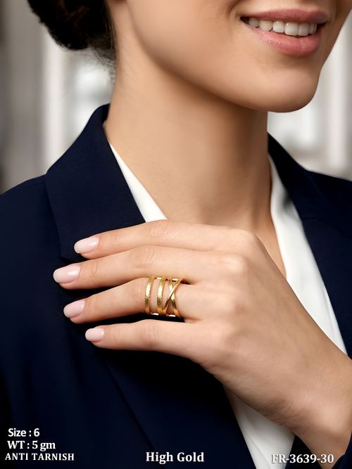 Modern Anti Tarnish Statement Finger Ring