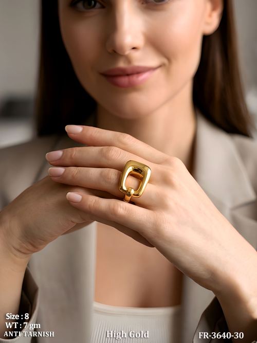 Elegant Lock Style Designer Adjustable Ring