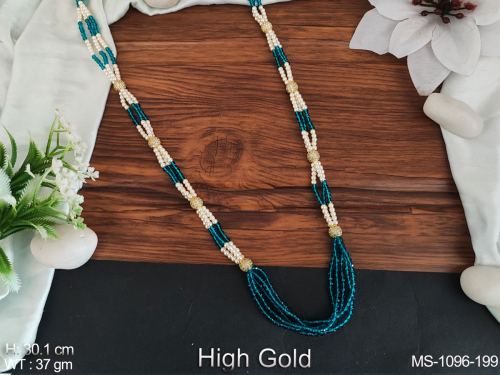 Party Wear Antique Mala with Beads in Rama Green, photo 4 of 15