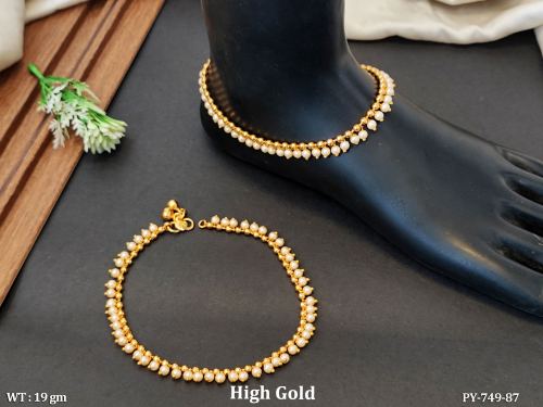 Pearl Traditional Payal with Pearls, photo 2 of 2