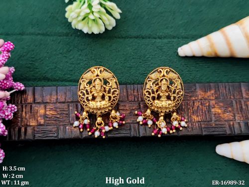 Classic Stone-Studded Earrings in Ruby, photo 2 of 3