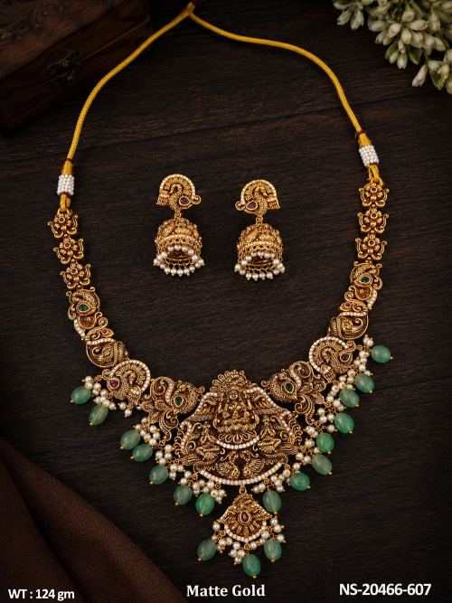 Temple Necklace Set in Matte Finish for Women, photo 2 of 3