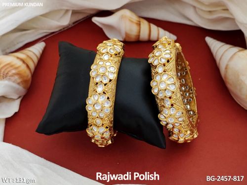 Party Wear Rajwadi Finish Bangles for Women in White / 2 X 2, photo 3 of 3