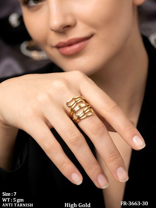 Elegant High Gold Adjustable Fashion Ring for Women