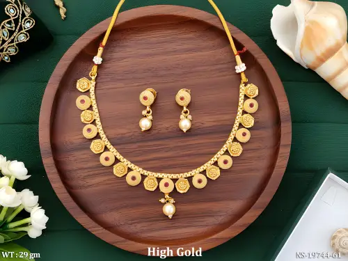 Traditional Necklace Set with Stone Work
