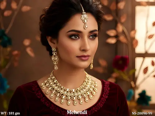 Mehendi Finish Royal Necklace Set for Women