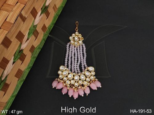 Kundan Jewellery High Gold Polish Party Wear Hair  Accessories Pasa 