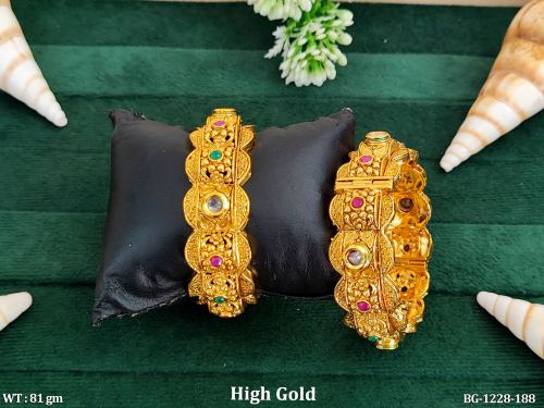 Antique Oval Bangles for Women Set of 2