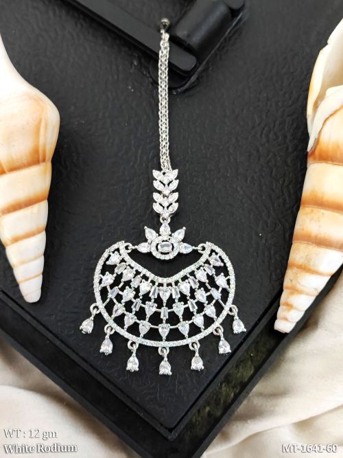 Elegant American Diamond Maang Tikka Ethnic Wear