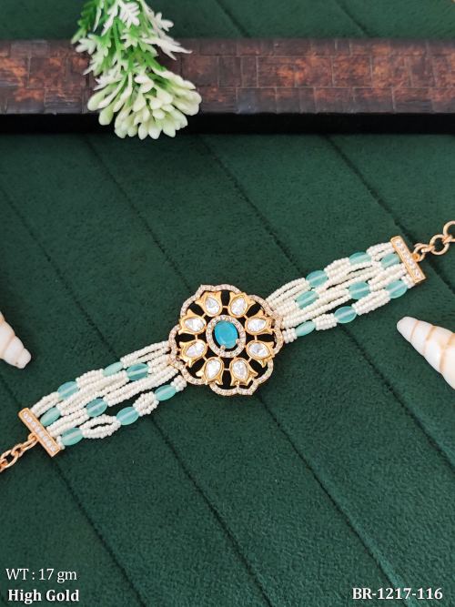 Traditional Pearl Kundan Bracelet for Women Wedding Wear
