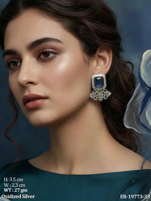 Classic Party Wear Oxidised Finish Earrings for Women