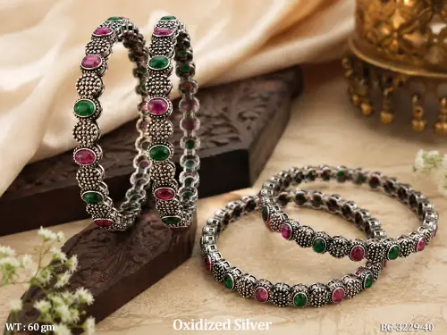 Oxidized Silver Traditional Designer Bangles for Women